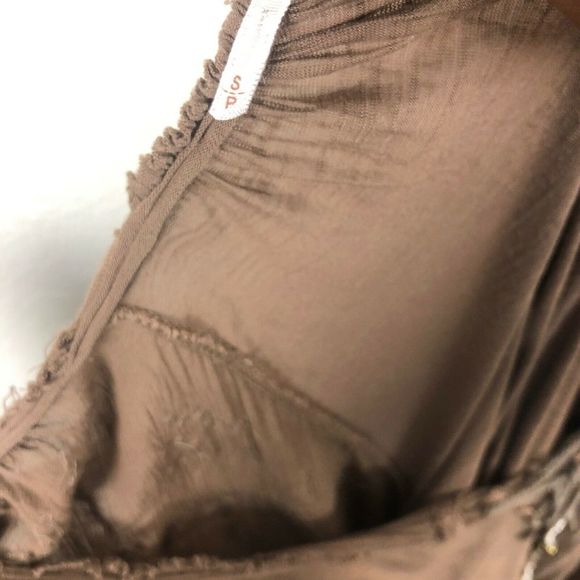 Free People Long Sleeve Studded Tunic  S Brown - Picture 5 of 6